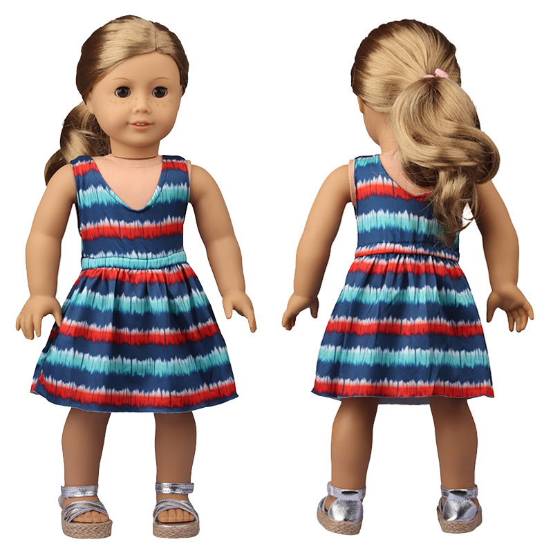 18 inch doll clothes doll striped sleeveless dress-CL-0183插图2