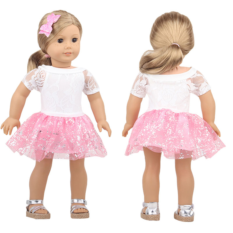 18 inch doll clothes doll white lace blouse and pink doll saree-CL-0188插图2