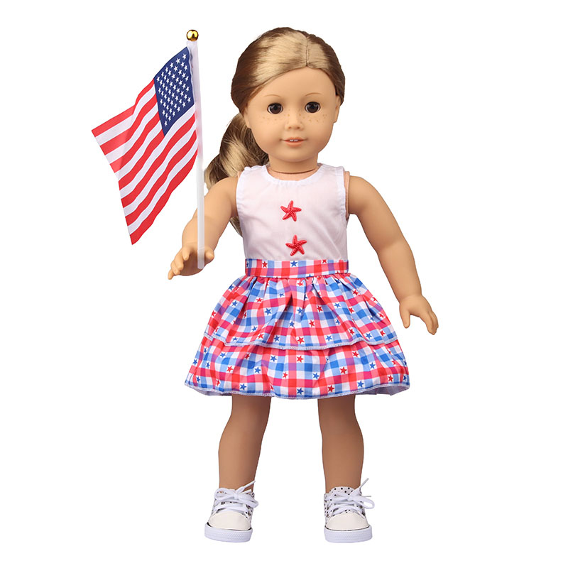 18 inch doll clothes doll American flag sleeveless dress-CL-0186插图2