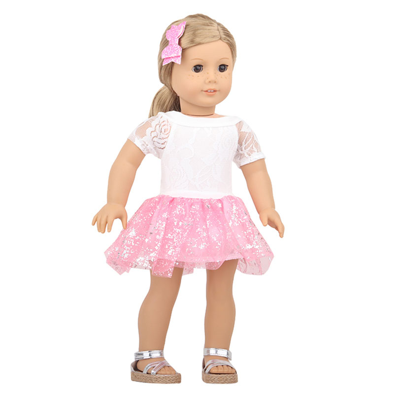 18 inch doll clothes doll white lace blouse and pink doll saree-CL-0188插图5