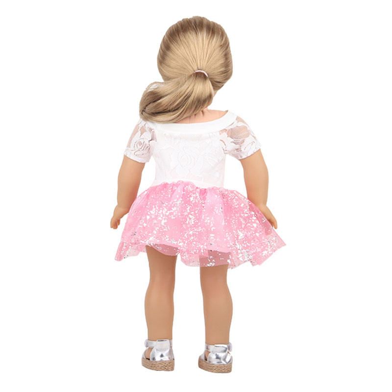 18 inch doll clothes doll white lace blouse and pink doll saree-CL-0188插图4