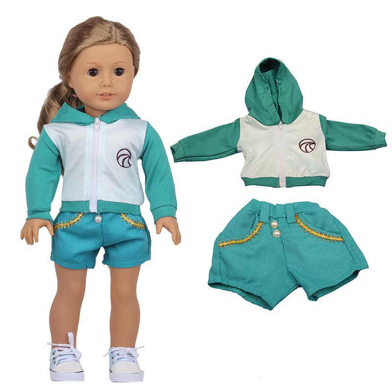 18 inch doll clothes doll  green sportswear -CL-0194插图