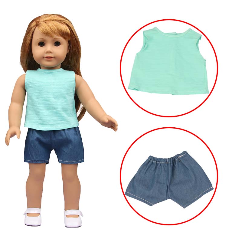 18 inch doll clothes doll green sleeveless sweatshirt-CL-0209插图2