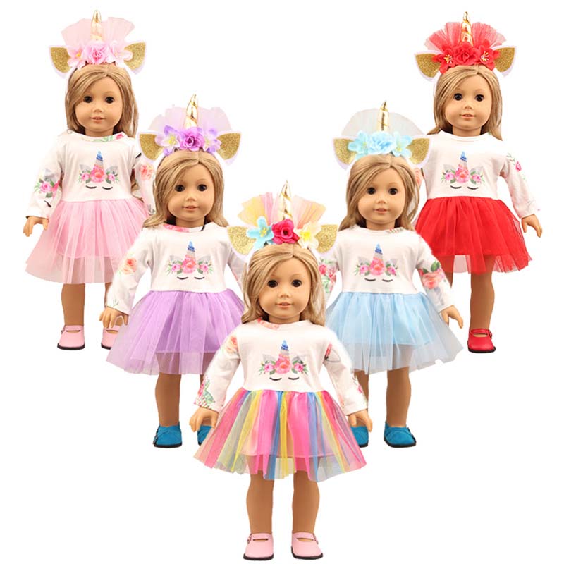 18 inch doll clothes doll  colorful unicorns -CL-0212插图