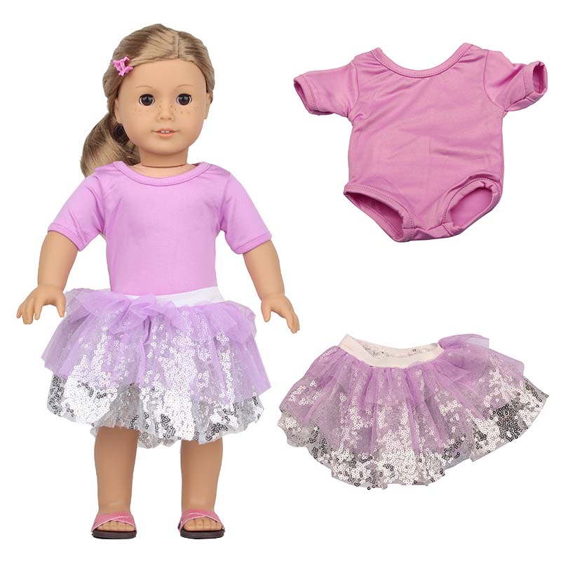 18 inch doll clothes doll purple mesh bling dress doll saree-CL-0196插图