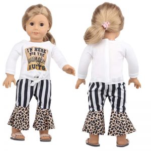 18 inch doll clothes striped leopard print flared pants CL-0223插图