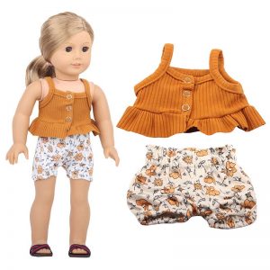 18 inch doll clothes doll orange sleeveless cool suit CL-0237插图