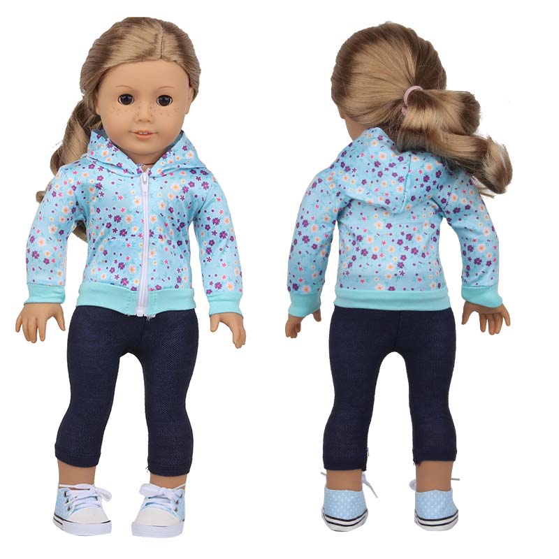 18 inch doll clothes doll printed sports set-CL-0200插图