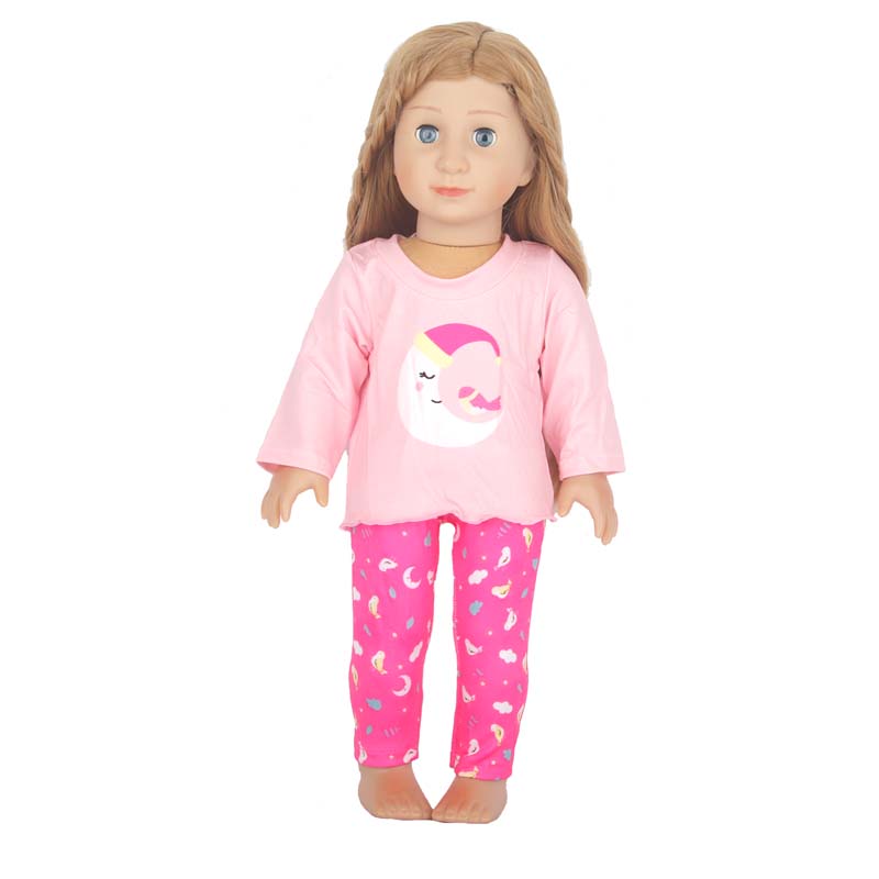 18 inch doll clothes doll pnk moon pajamas -Cl-0204插图3