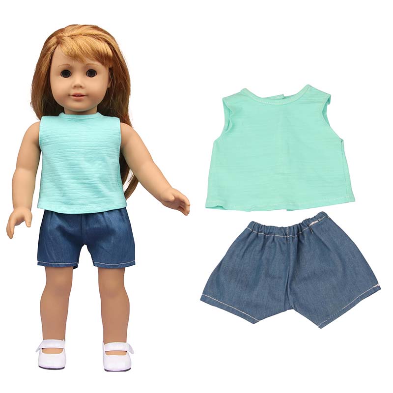 18 inch doll clothes doll green sleeveless sweatshirt-CL-0209插图4