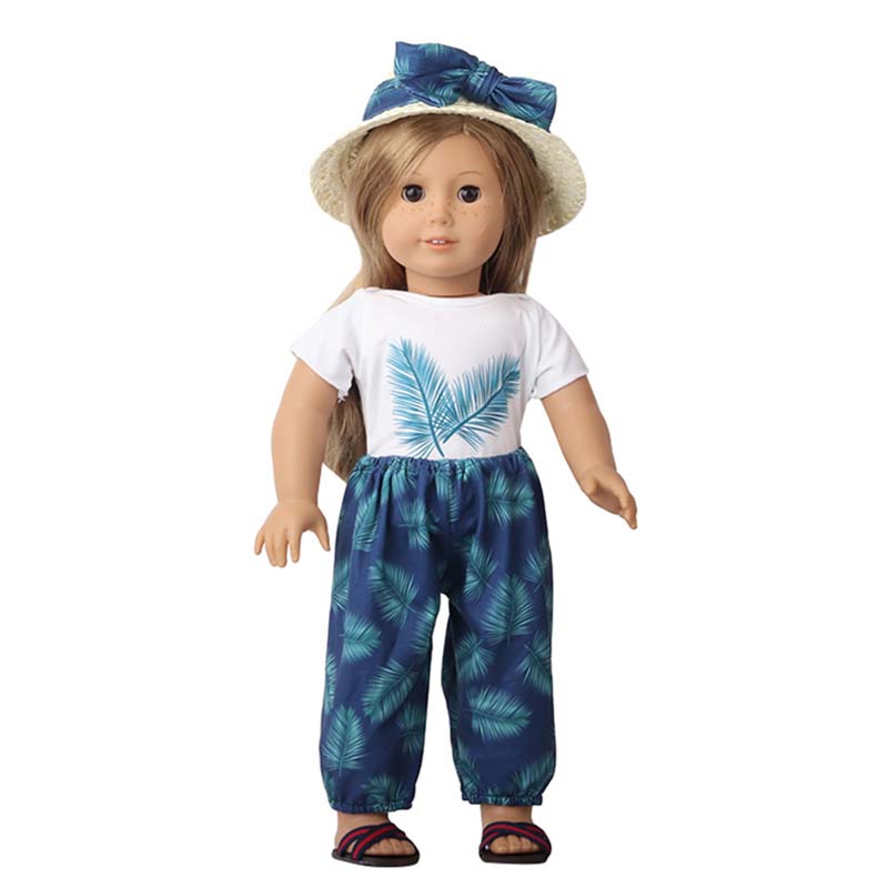 18 inch doll clothes doll leaf set summer sets vacation style straw hat set -CL-0211插图8