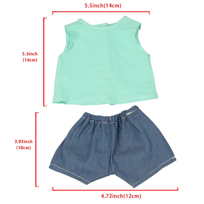 18 inch doll clothes doll green sleeveless sweatshirt-CL-0209插图3