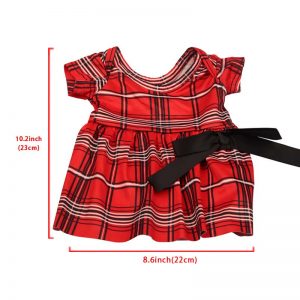 18 inch doll clothes red plaid dress CL-0219插图2