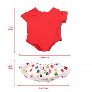 18 inch doll clothes red star gauze skirt CL-0243插图7