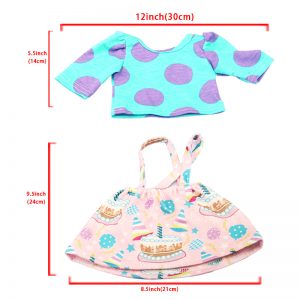 18 inch doll clothes  birthday cake printed skirt overalls CL-0245插图3