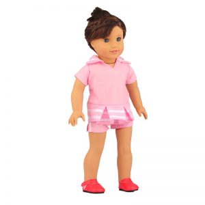 18 inch doll clothes pink short sleeve suit sailor suit CL-0241插图