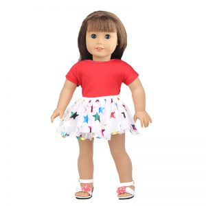 18 inch doll clothes red star gauze skirt CL-0243插图5