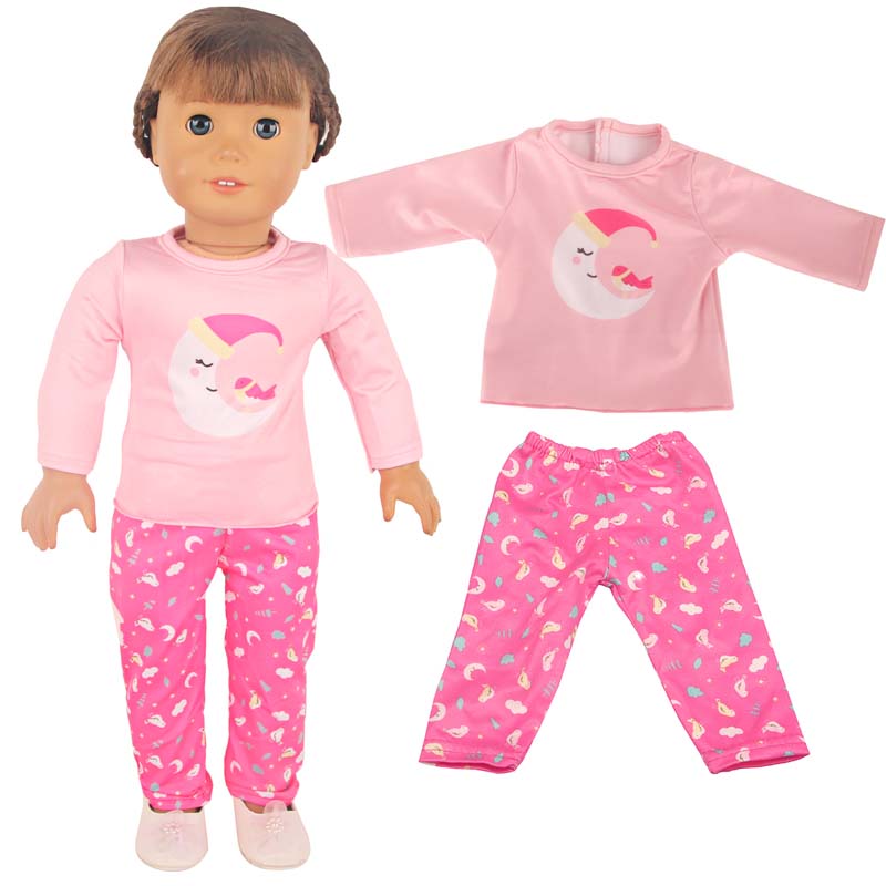 18 inch doll clothes doll pnk moon pajamas -Cl-0204插图