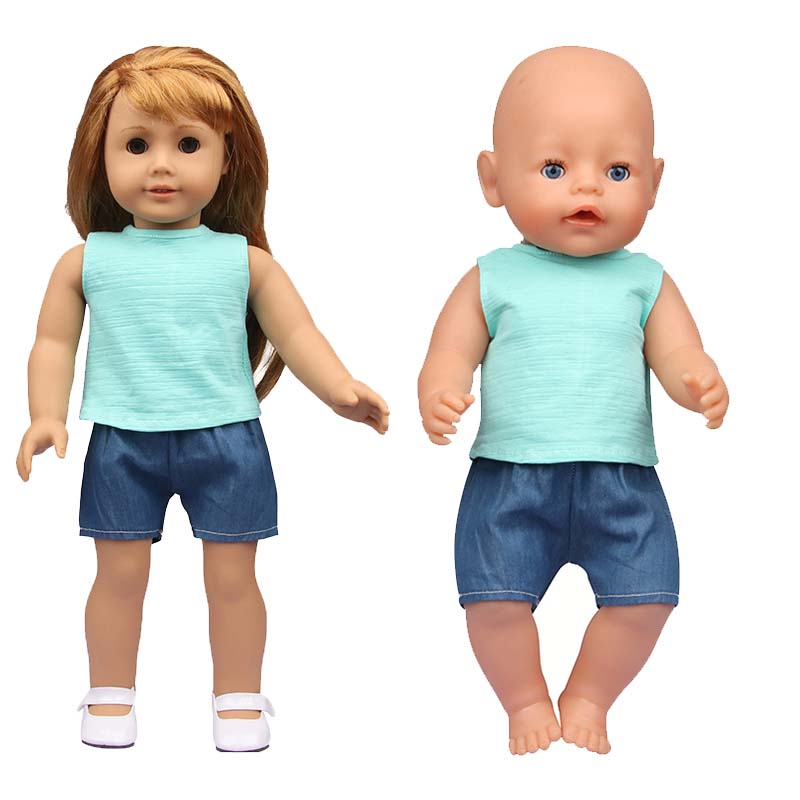 18 inch doll clothes doll green sleeveless sweatshirt-CL-0209插图