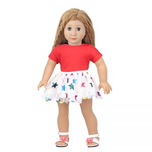 18 inch doll clothes red star gauze skirt CL-0243插图6