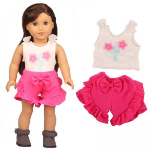 18 inch doll clothes doll rose flower summer suit CL-0235插图
