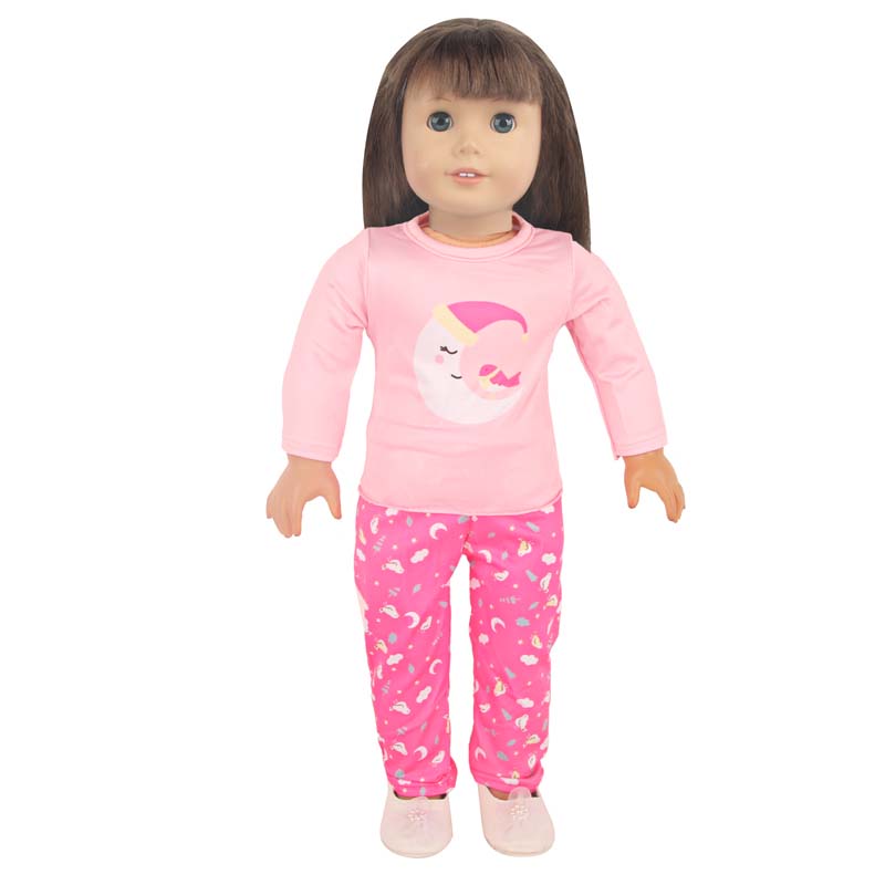 18 inch doll clothes doll pnk moon pajamas -Cl-0204插图2