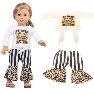 18 inch doll clothes striped leopard print flared pants CL-0223插图1