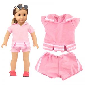 18 inch doll clothes pink short sleeve suit sailor suit CL-0241插图2
