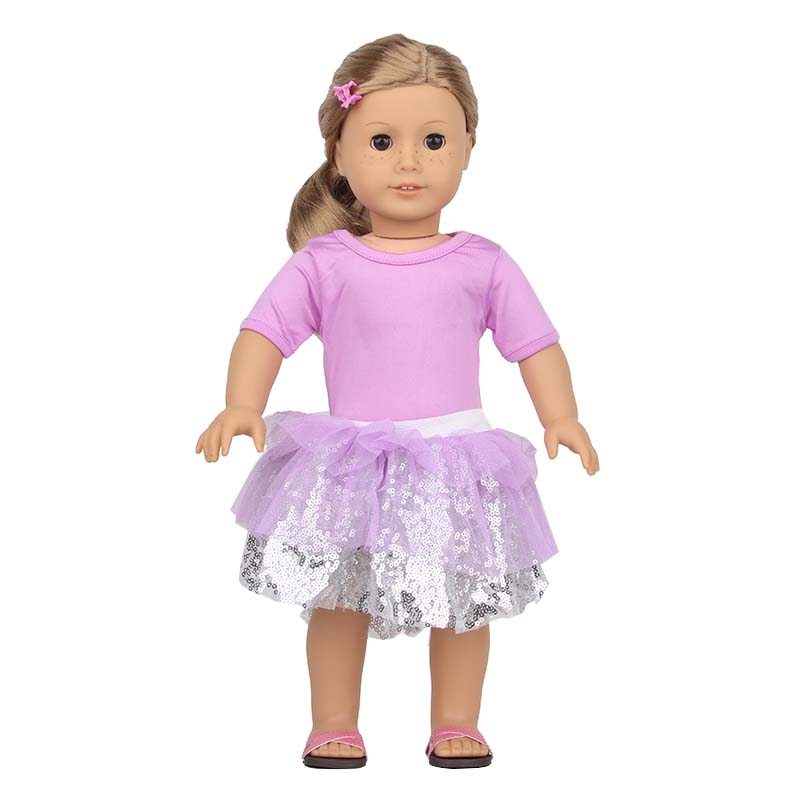 18 inch doll clothes doll purple mesh bling dress doll saree-CL-0196插图5