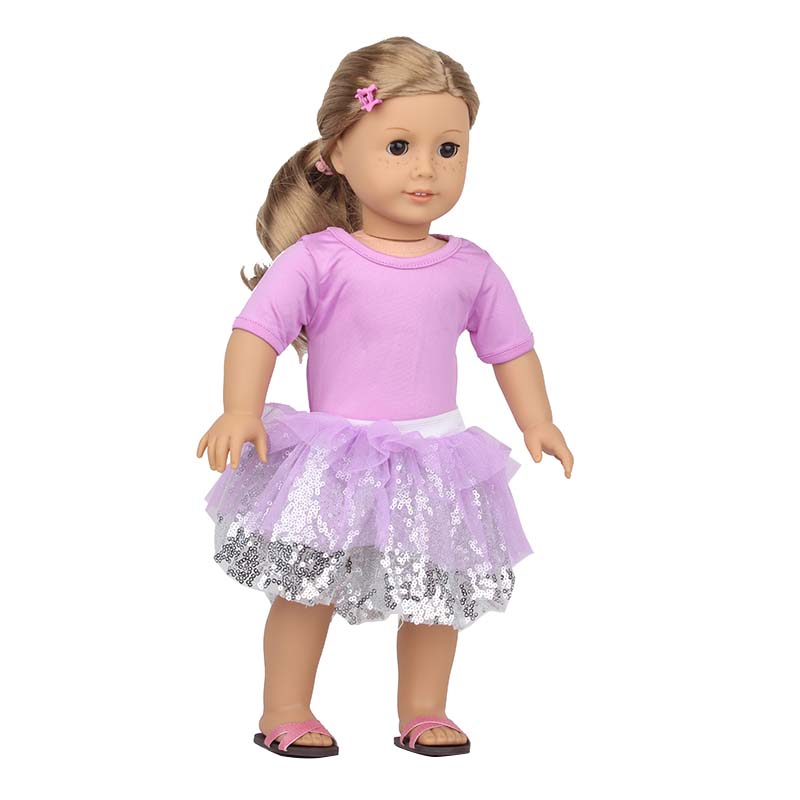 18 inch doll clothes doll purple mesh bling dress doll saree-CL-0196插图6
