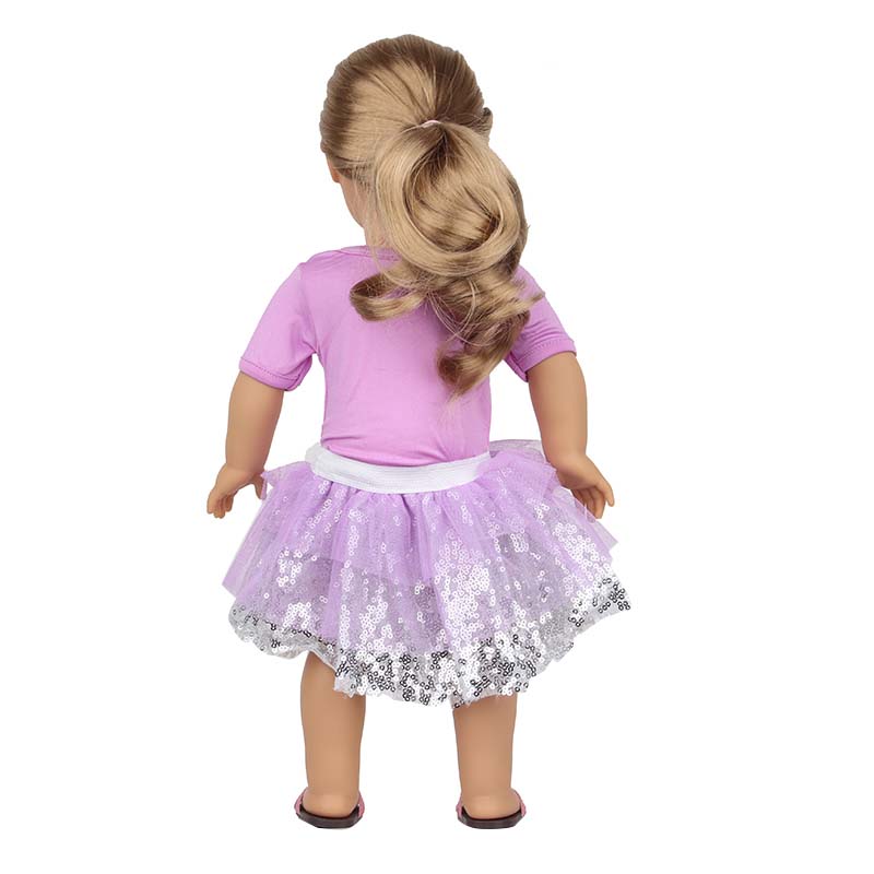 18 inch doll clothes doll purple mesh bling dress doll saree-CL-0196插图7