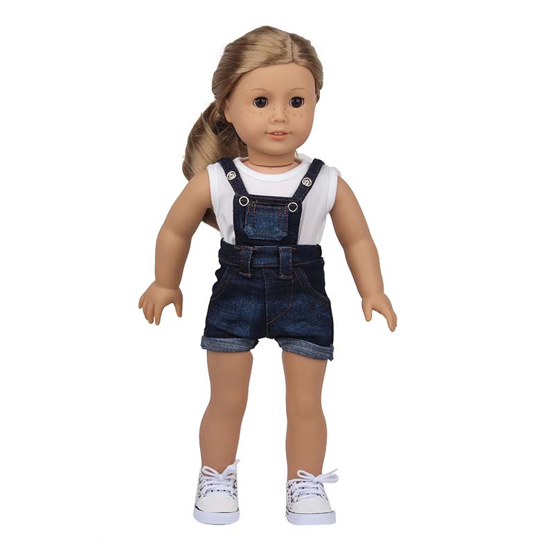 18 inch doll clothes doll Cowboy white t-shirt doll set (shoes not included)-CL-0199插图4