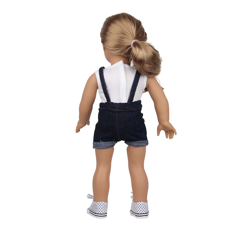18 inch doll clothes doll Cowboy white t-shirt doll set (shoes not included)-CL-0199插图5