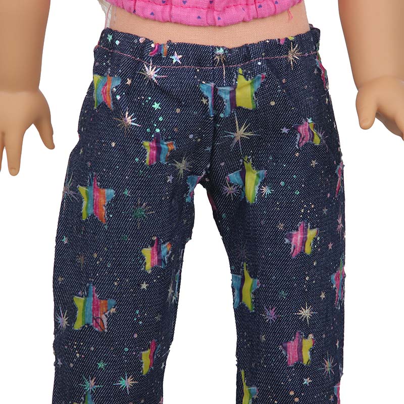 18 inch doll clothes doll  Summer doll set with stars（Shoes not included）-CL-0198插图2