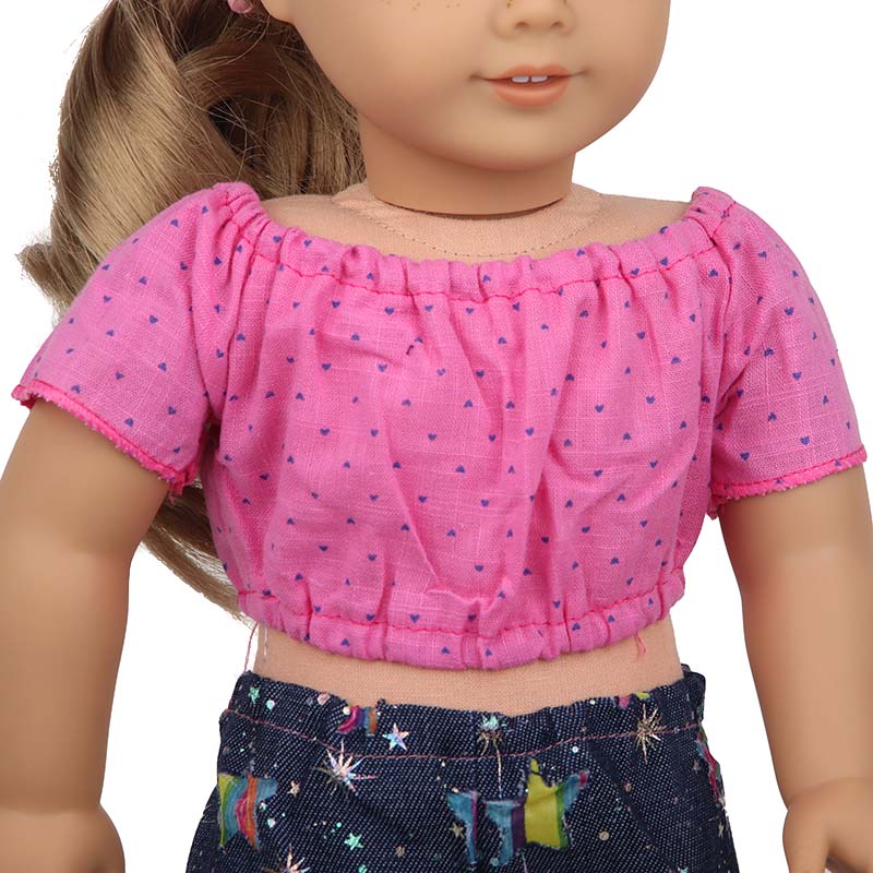 18 inch doll clothes doll  Summer doll set with stars（Shoes not included）-CL-0198插图1