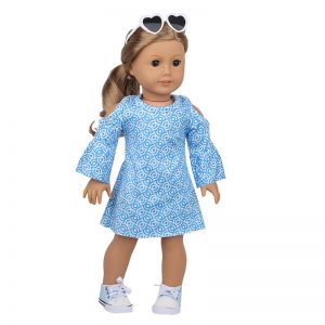 18 inch doll clothes doll  blue fish scale skirt off shoulder dress CL-0220插图5