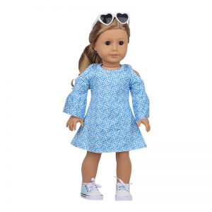 18 inch doll clothes doll  blue fish scale skirt off shoulder dress CL-0220插图7