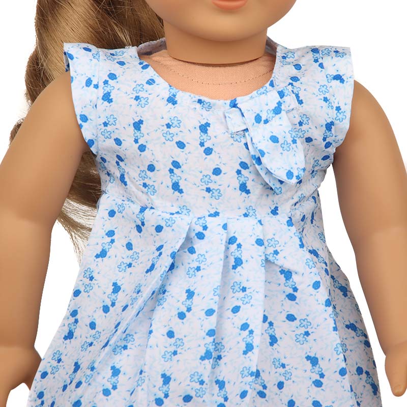 18 inch doll clothes doll blue floral dress -CL-0205插图6