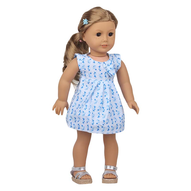 18 inch doll clothes doll blue floral dress -CL-0205插图9
