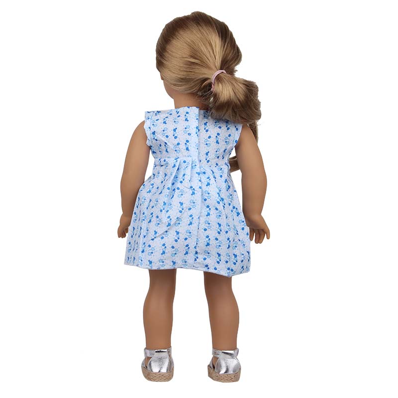 18 inch doll clothes doll blue floral dress -CL-0205插图8