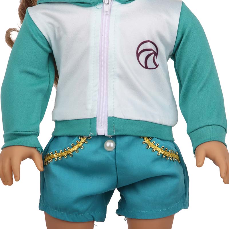18 inch doll clothes doll  green sportswear -CL-0194插图2