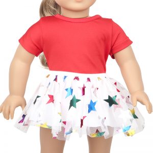 18 inch doll clothes red star gauze skirt CL-0243插图2