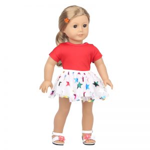 18 inch doll clothes red star gauze skirt CL-0243插图9
