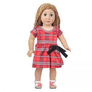 18 inch doll clothes red plaid dress CL-0219插图6