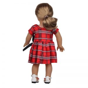 18 inch doll clothes red plaid dress CL-0219插图5