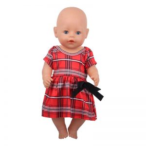 18 inch doll clothes red plaid dress CL-0219插图7