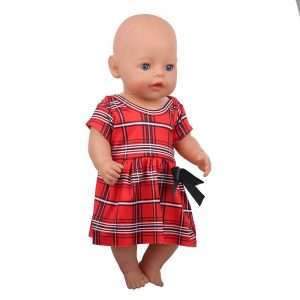 18 inch doll clothes red plaid dress CL-0219插图8