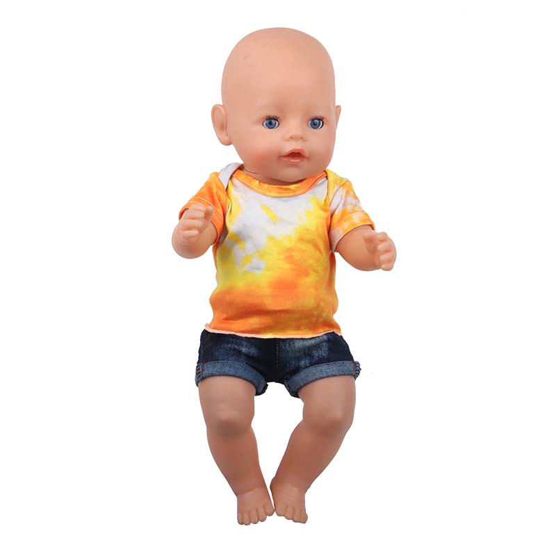 18 inch doll clothes doll orange and yellow top and jeans-CL-0195插图4