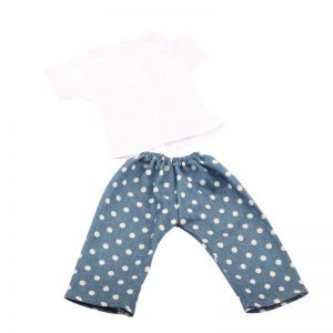18 inch doll clothes  white dress  with  polka-dot trousers CL-0225插图1