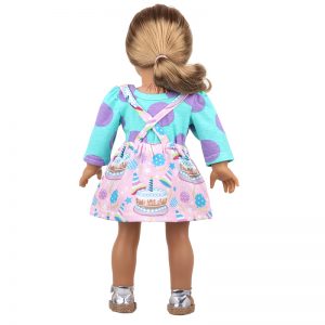 18 inch doll clothes  birthday cake printed skirt overalls CL-0245插图6